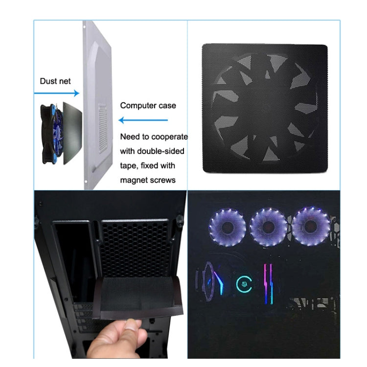 Frendorf | 10 Stück 14x28cm Mit Magnetabsaugung Gewöhnliche Version PVC Kühllüfter Staubnetz Desktop-Computer Industrielüfter Filterabdeckung
