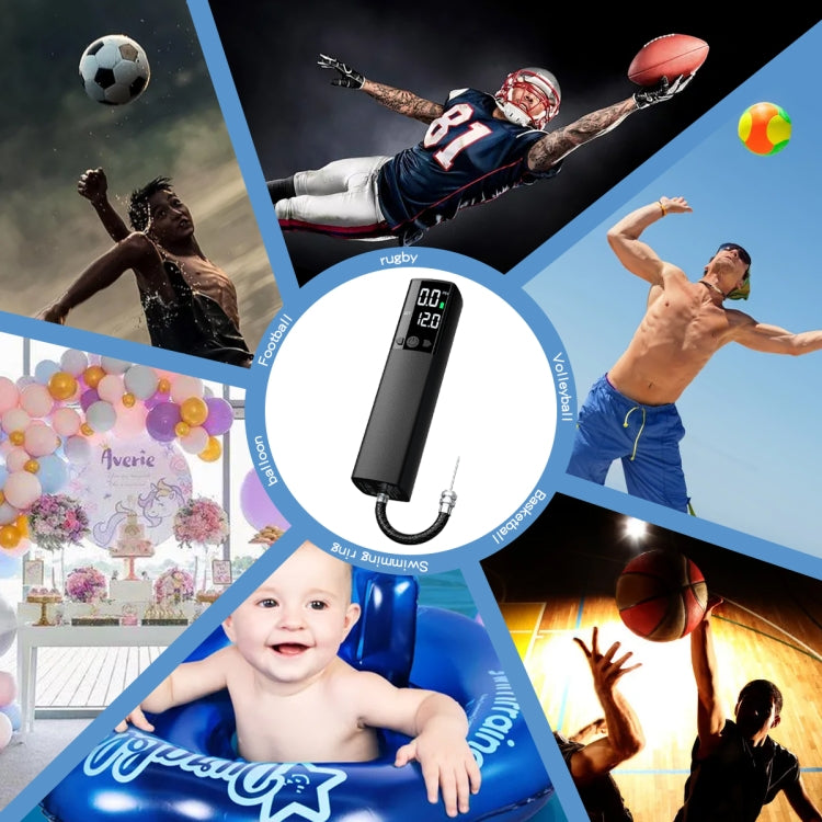 Frendorf | AP-04 Drahtlose Elektrische Luftpumpe Mit LCD-Display Für Fußball Basketball (Schwarz)