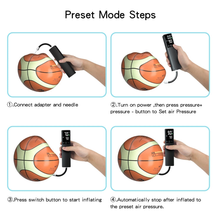 Frendorf | AP-04 Drahtlose Elektrische Luftpumpe Mit LCD-Display Für Fußball Basketball (Schwarz)