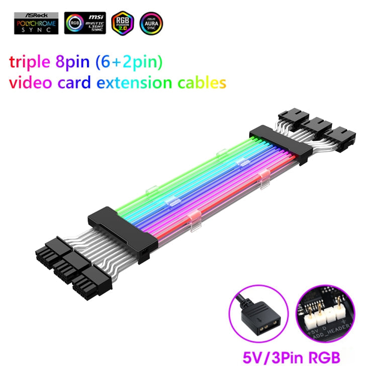 Frendorf | 24pin Motherboard-Stromversorgung Lichtdraht Schwarz 5V ARGB Neon-Farbleitung