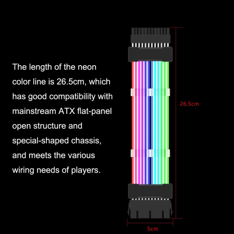 Frendorf | 24pin Motherboard-Netzteil Lichdraht Weiß 5V ARGB Neon-Farblinie