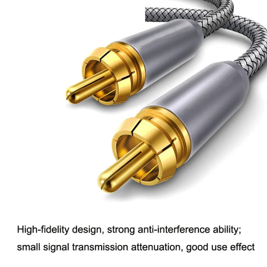 Frendorf | 15m reines Kupfer RCA Koaxial HIFI Digital Audio Kabel SPDIF Subwoofer Lautsprecher Kabel (Silber Grau)