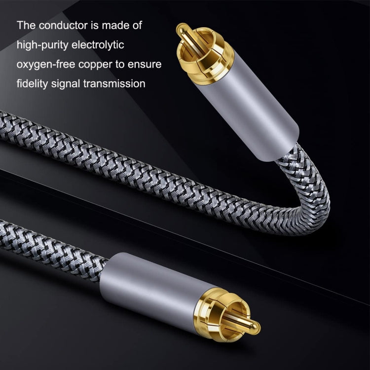 Frendorf | 15m reines Kupfer RCA Koaxial HIFI Digital Audio Kabel SPDIF Subwoofer Lautsprecher Kabel (Silber Grau)