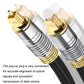 Frendorf | CO-TOS101 30m Glasfaser Audio-Kabel Lautsprecher Verstärker Digital Audiophile Quadrat zu Quadrat Signal-Kabel (Helles Gold Beschichtet)