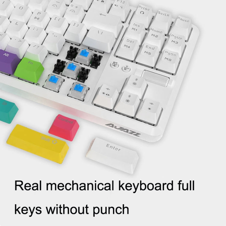 Frendorf | Ajazz K870T 87-Tasten Hot Swap Bluetooth/verkabelt Dual Mode RGB Hintergrundbeleuchtung Büro Spiel Mechanische Tastatur Grüne Achse (Schwarz)