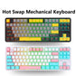 Frendorf | Ajazz K870T Pro 87 Tasten Drei Modi Kabellos/Bluetooth/Verkabelt Stecker RGB Mechanische Tastatur Grüne Achse (Weiß)