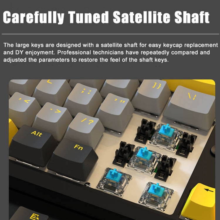 Frendorf | Ajazz K870T Pro 87 Tasten Drei Modi Kabellos/Bluetooth/Verkabelt Stecker RGB Mechanische Tastatur Grüne Achse (Weiß)