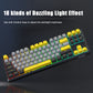 Frendorf | Ajazz K870T Pro 87 Tasten Drei Modi Kabellos/Bluetooth/Verkabelt Stecker RGB Mechanische Tastatur Grüne Achse (Weiß)