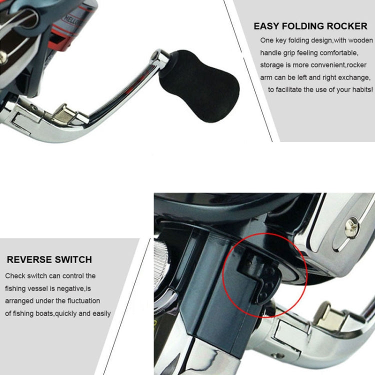 Frendorf | YUMOSHI XS1000 Vollmetall-Rocker-Angelschnur Metall Kopf Angelrollen Spinnrolle