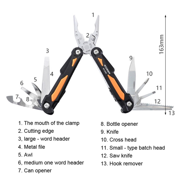 Frendorf | RDEER RT-2352 Multifunktionszange Taschenmesser Outdoor Zuhause Notfallwerkzeug