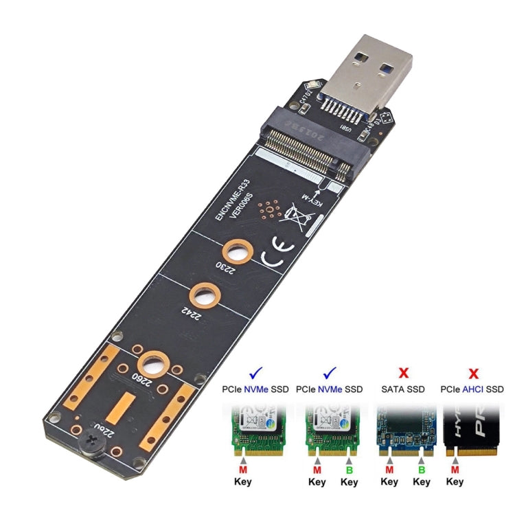 Frendorf | ENCNVME-R33  USB 3.2 Gen 2 10Gbps Zu NVMe M.2 SSD Adapter RTL9210 Chips Für M Key M2 NVMe