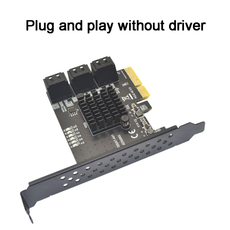 Frendorf | PCIE 1X zu 6 Port SATA 3.0 Adapter Erweiterungskarte ASMedia ASM1166 Konverter