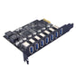 Frendorf | PCE7USB-R05 PCI-E zu USB 3.2 GEN1 7-Port 19PIN Erweiterungskarte Super Speed 5Gbps