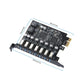 Frendorf | PCE7USB-R05 PCI-E zu USB 3.2 GEN1 7-Port 19PIN Erweiterungskarte Super Speed 5Gbps