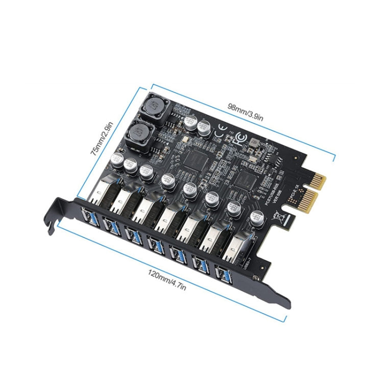 Frendorf | PCE7USB-R05 PCI-E zu USB 3.2 GEN1 7-Port 19PIN Erweiterungskarte Super Speed 5Gbps