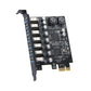 Frendorf | PCE7USB-R05 PCI-E zu USB 3.2 GEN1 7-Port 19PIN Erweiterungskarte Super Speed 5Gbps