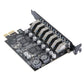 Frendorf | PCE7USB-R05 PCI-E zu USB 3.2 GEN1 7-Port 19PIN Erweiterungskarte Super Speed 5Gbps