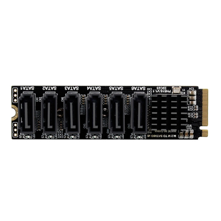 Frendorf | M2 M-EKY PCIE3.0 zu SATA6G Transfer Erweiterungskarte 6 Port Festplatten Erweiterungsadapterkarte (PH516)