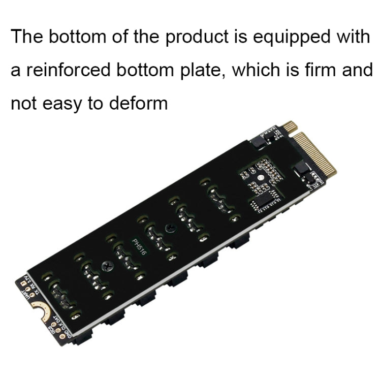 Frendorf | M2 M-EKY PCIE3.0 zu SATA6G Transfer Erweiterungskarte 6 Port Festplatten Erweiterungsadapterkarte (PH516)