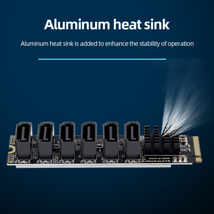 Frendorf | M2 M-EKY PCIE3.0 zu SATA6G Transfer Erweiterungskarte 6 Port Festplatten Erweiterungsadapterkarte (PH516)