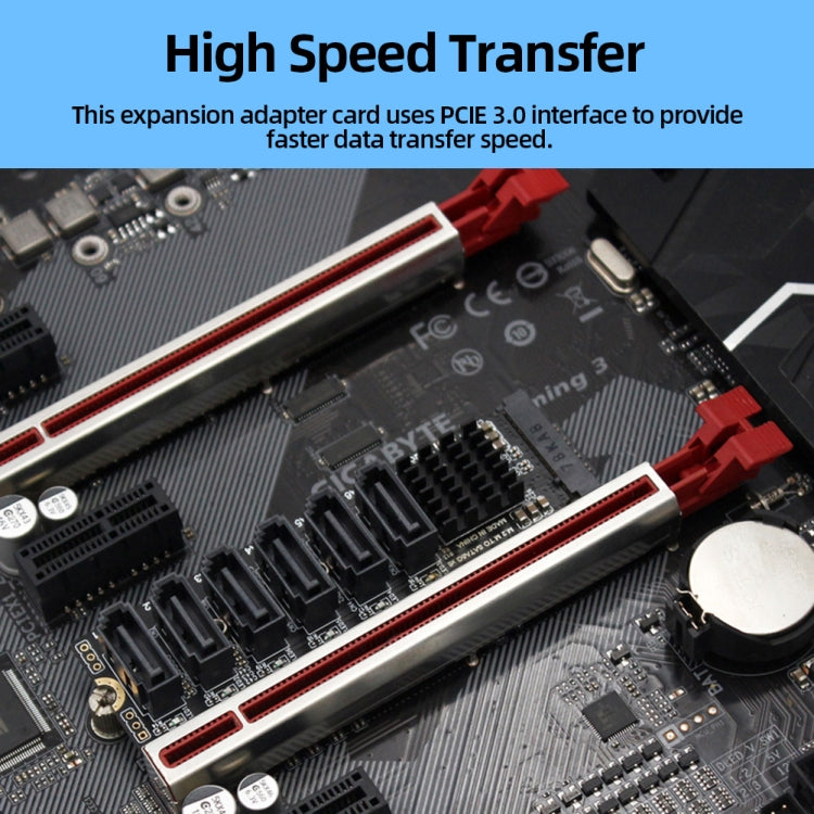 Frendorf | M2 M-EKY PCIE3.0 zu SATA6G Transfer Erweiterungskarte 6 Port Festplatten Erweiterungsadapterkarte (PH516)