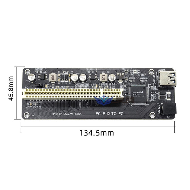 Frendorf | PCI-E 1X zu Single PCI mit Baffle Riser Karte Erweiterungsadapter Erweiterungskarte für PC Computer
