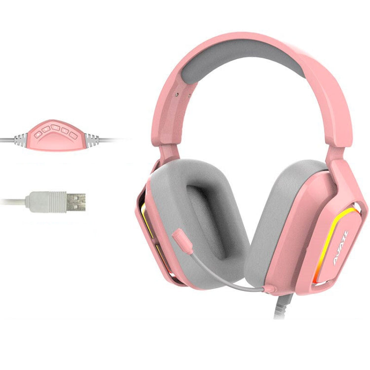 Frendorf | Ajazz AX368 Computer Spiel Audioerkennung RGB Headset 7.1 Kanal Version (Pink)