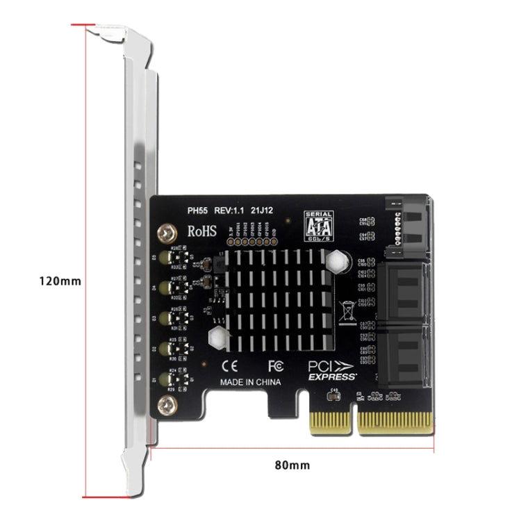 Frendorf | PCI-E zu 5 SATA 3.0 Erweiterungskarte (Vollhochprofil)