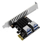 Frendorf | PCIE zu PCI-E4 Port USB3.0 Erweiterungskarte Grafikkartenverlängerung (Vollhoher Baffle)