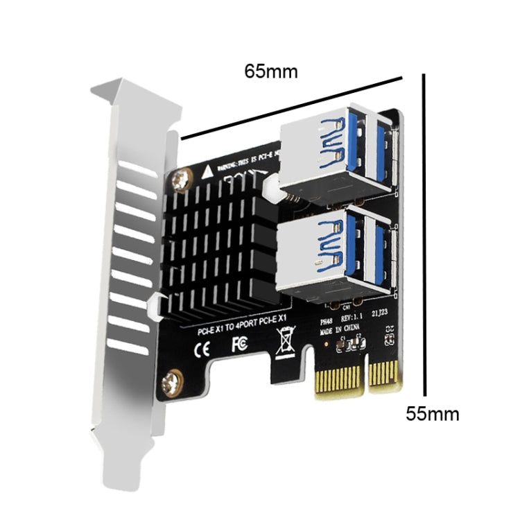 Frendorf | PCIE zu PCI-E4 Port USB3.0 Erweiterungskarte Grafikkartenverlängerung (Vollhoher Baffle)