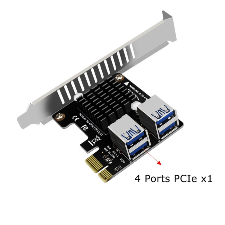 Frendorf | PCIE zu PCI-E4 Port USB3.0 Erweiterungskarte Grafikkartenverlängerung (Vollhoher Baffle)