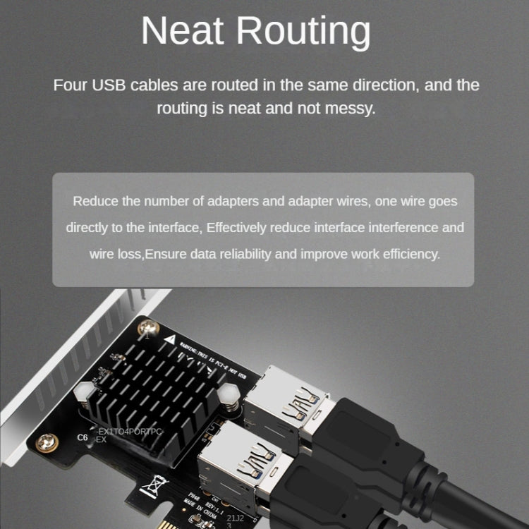 Frendorf | PCIE zu PCI-E4 Port USB3.0 Erweiterungskarte Grafikkartenverlängerung (Vollhoher Baffle)
