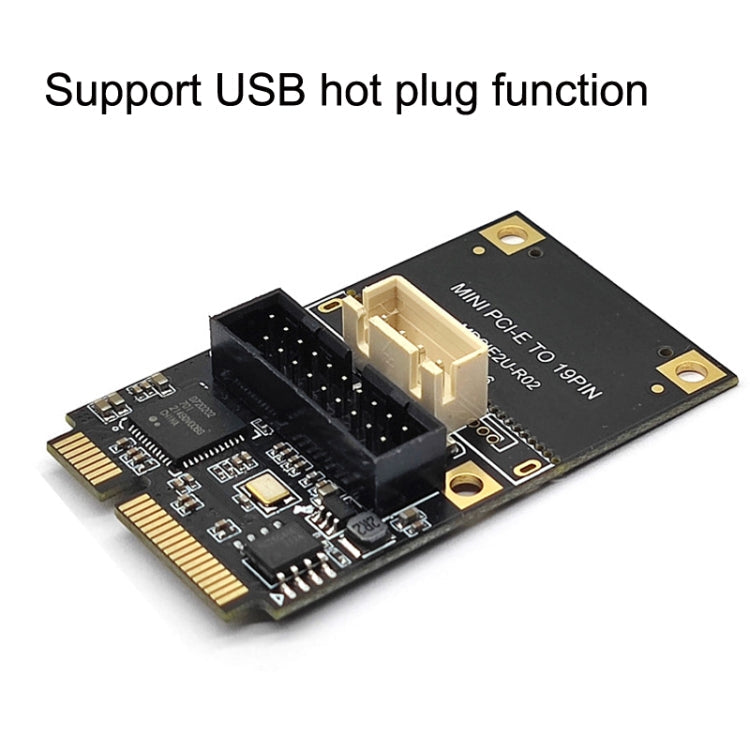 Frendorf | Mini PCI-E zu USB3.2 GEN1 Front 19Pin 2 Ports Transferkarte Unterstützt Half High S 4PIN Elektrischer Punkt