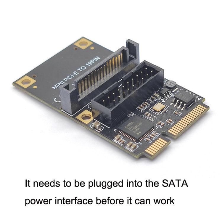 Frendorf | Mini PCI-E zu USB3.2 GEN1 Front 19Pin 2 Ports Transferkarte Unterstützt Half High S 4PIN Elektrischer Punkt