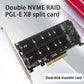 Frendorf | PCI-E X8 Double Disk Transfer Card NVME M.2 MKEY SSD RAID Array Expansion Adapter(PH45)