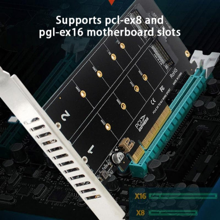 Frendorf | PCI-E X8 Double Disk Transfer Card NVME M.2 MKEY SSD RAID Array Expansion Adapter(PH45)
