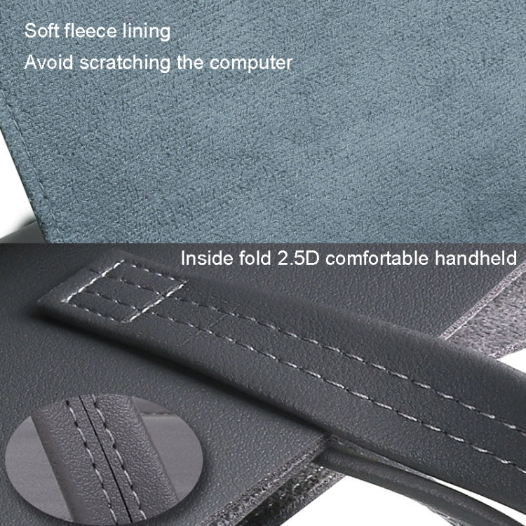 Frendorf | 15.4/16 Zoll Elastischer Knopf Laptop Wasserdichte PU Handtasche (Khaki)