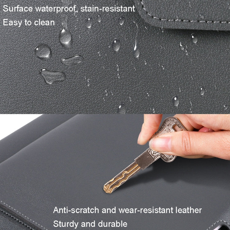 Frendorf | 15.4/16 Zoll Elastischer Knopf Laptop Wasserdichte PU Handtasche (Khaki)