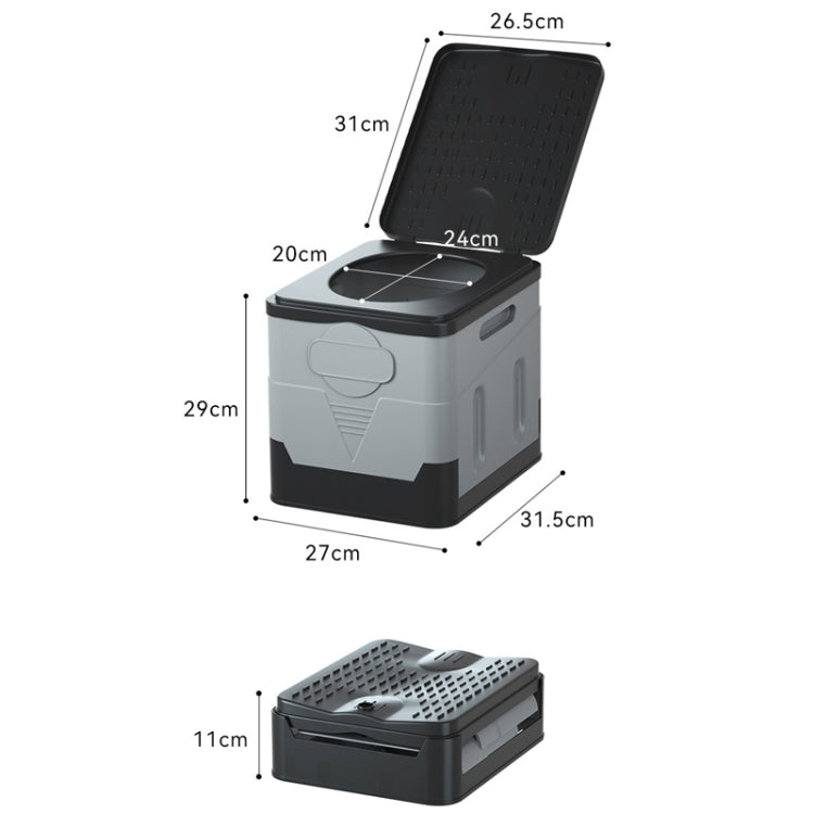 Frendorf | Auto Faltbare tragbare Toilette Outdoor Notfall Mobile Toilette (Dunkelgrau)
