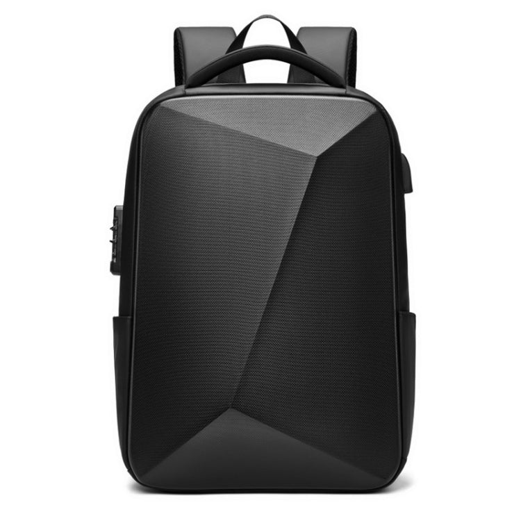 Frendorf | EVA Hartschalen erweiterbarer Laptop-Rucksack mit USB-Anschluss Multifunktionaler Business-Reiserucksack (Schwarz)