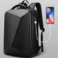 Frendorf | EVA Hartschalen erweiterbarer Laptop-Rucksack mit USB-Anschluss Multifunktionaler Business-Reiserucksack (Schwarz)