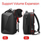 Frendorf | EVA Hartschalen erweiterbarer Laptop-Rucksack mit USB-Anschluss Multifunktionaler Business-Reiserucksack (Schwarz)