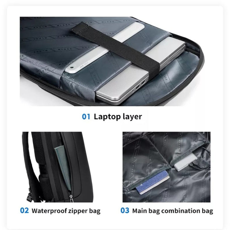 Frendorf | Business Großes Fassungsvermögen Reise Tasche Multifunktionale Wasserdichte Laptop Rucksack Mit USB-Anschluss (Hellgrau)