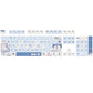 Frendorf | 148 Tasten MDA Höhe 5-seitig Wärmeanstieg PBT Mechanische Tastatur-Tastenkappen (Blau)