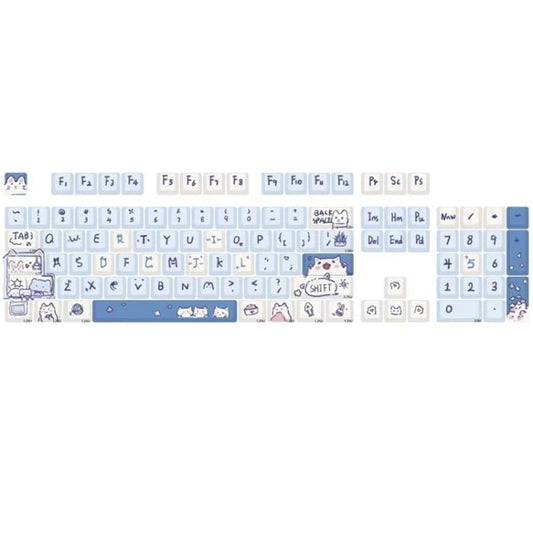 Frendorf | 148 Tasten MDA Höhe 5-seitig Wärmeanstieg PBT Mechanische Tastatur-Tastenkappen (Blau)