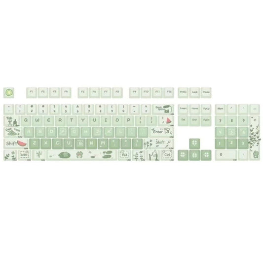 Frendorf | 148 Tasten MDA Höhe 5-seitig Hitzeanstieg PBT Mechanische Tastatur Tastenkappen (Grün)