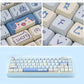 Frendorf | 148 Tasten MDA Höhe 5-seitig Wärmeanstieg PBT Mechanische Tastatur-Tastenkappen (Blau)
