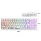 Frendorf | 100 Tasten angepasste Gaming kabelgebundene mechanische Tastatur transparente Tastenkappen roter Schaft (weiß)