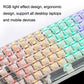 Frendorf | 100 Tasten angepasste Gaming kabelgebundene mechanische Tastatur transparente Tastenkappen roter Schaft (weiß)