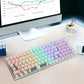 Frendorf | 100 Tasten angepasste Gaming kabelgebundene mechanische Tastatur transparente Tastenkappen roter Schaft (weiß)